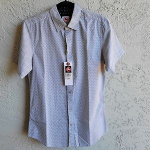 🟣MEN'S COTTON SHIRT SHORT SLEEVE SLIM FIT SZ S/P
